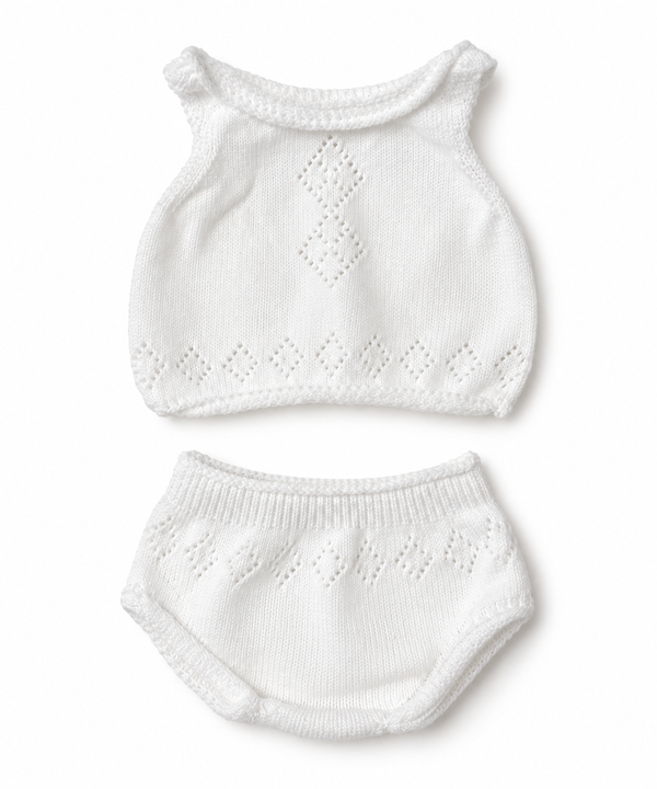 Mini Colettos - Paola Reina Doll Vest & Pants Set - White