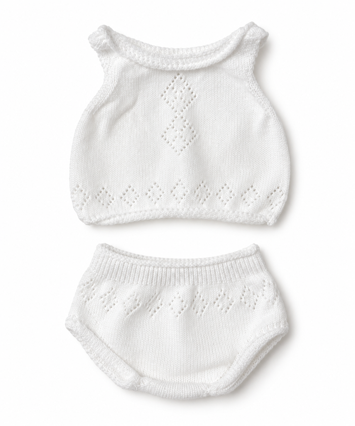 Mini Colettos - Paola Reina Doll Vest & Pants Set - White