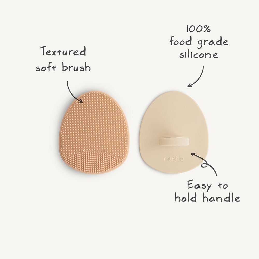 Mushie - Cradle Cap Brush-2 Pack - Rose - Soft Lilac
