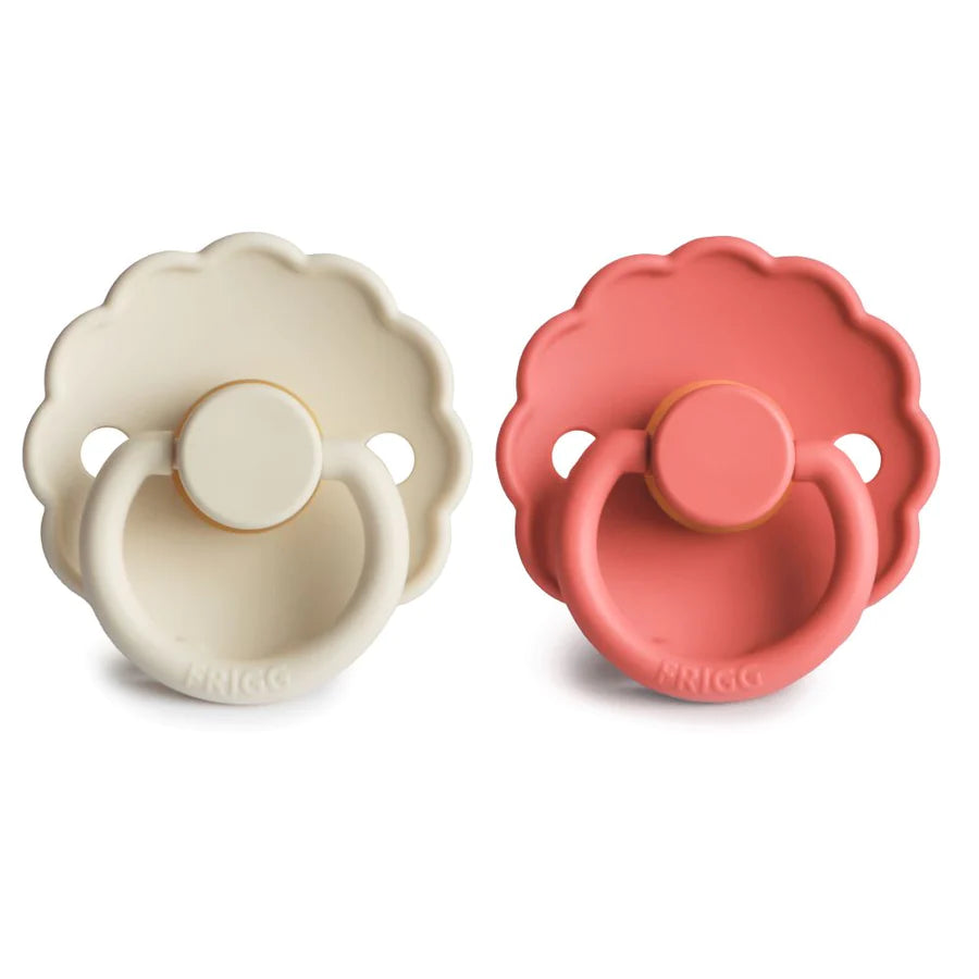 FRIGG - Daisy - 2 Pack Latex Dummy - Cream/ Poppy (Size 1) - Mabel & Fox