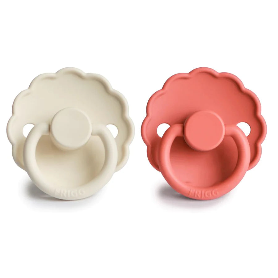 FRIGG - Daisy - 2 Pack Latex Dummy - Cream/ Poppy (Size 1) - Mabel & Fox