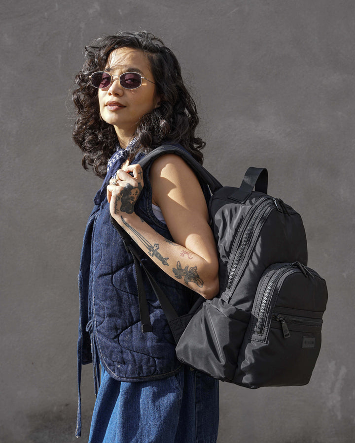 Elwood 2.0 Changing Backpack Black Woven - Mabel & Fox