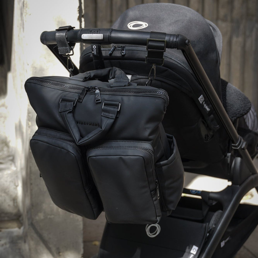Ozzy Changing Tote / Backpack 2.0 Matte Black - Mabel & Fox