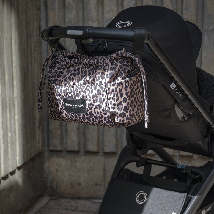 Mini Luna Drawstring Stroller Bag Leopard Print - Mabel & Fox