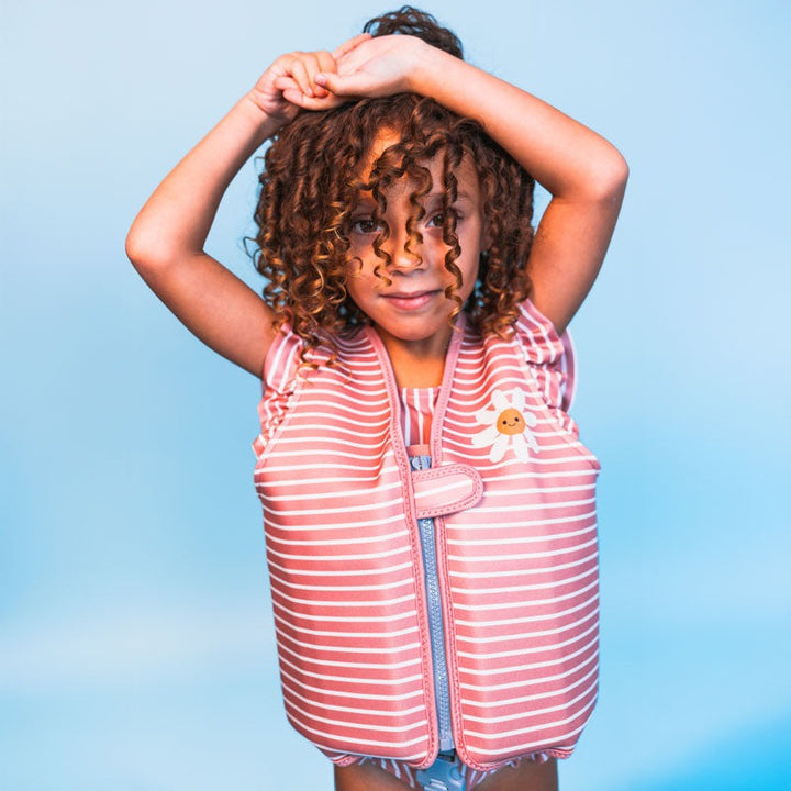 Swim Essentials - Swim Vest - Daisy Flower - Pink Stripe