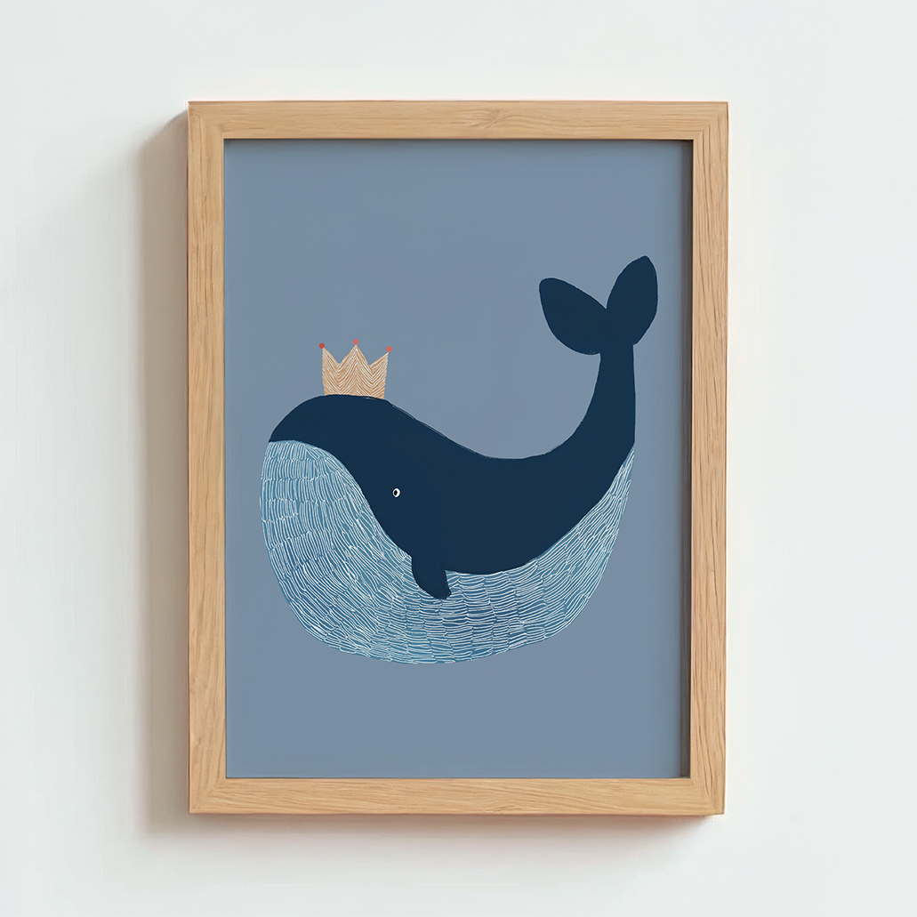 Mabel & Fox - Art Print - Blue Whale - Mabel & Fox