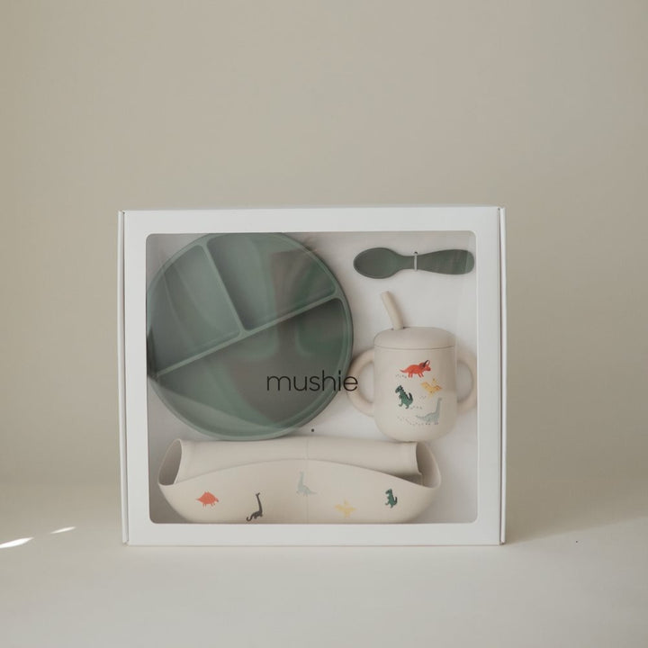 Mushie - Silicone Feeding Toddler Set - Dinosaurs - Mabel & Fox