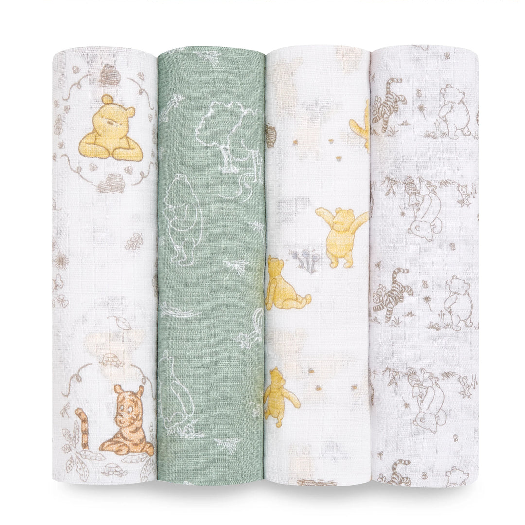 Aden Anais Muslin Swaddle Blankets Winnie Friends 4 Pack