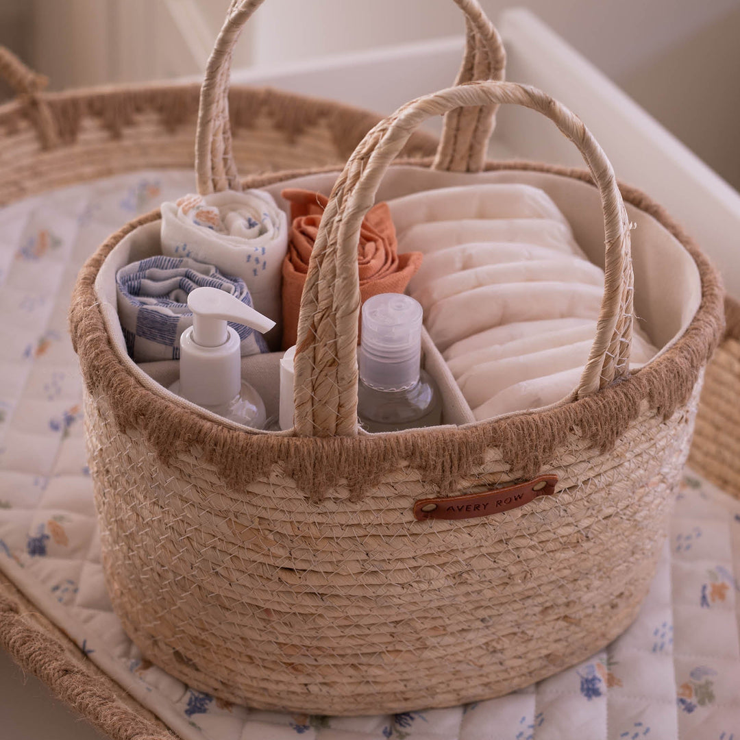 Avery Row – Maize Nappy Caddy – Natural - Mabel & Fox