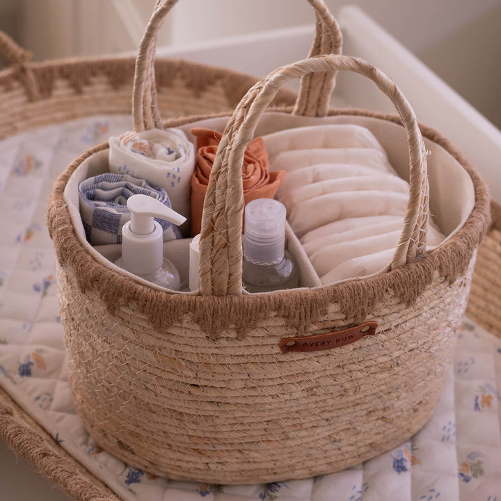 Avery Row – Maize Nappy Caddy – Natural - Mabel & Fox