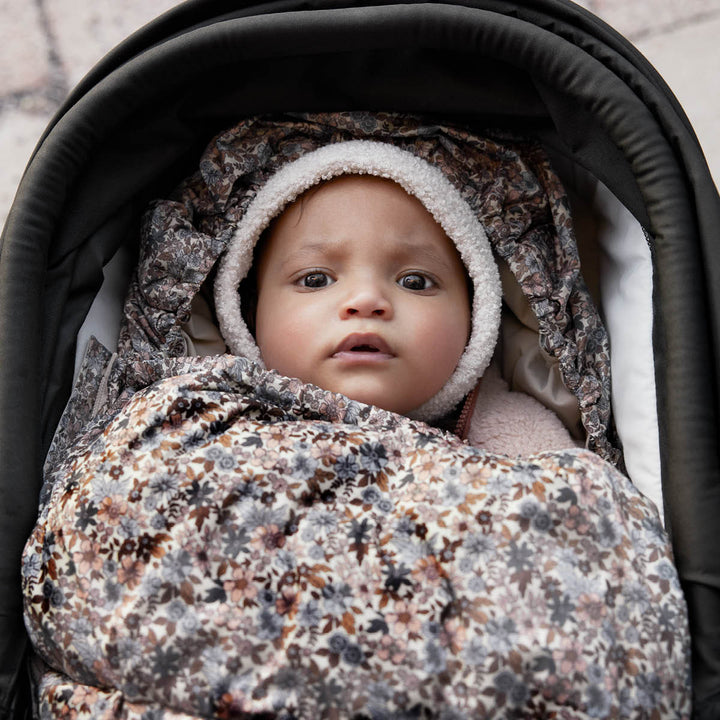 Elodie - Light Down Footmuff - Blue Garden - Mabel & Fox