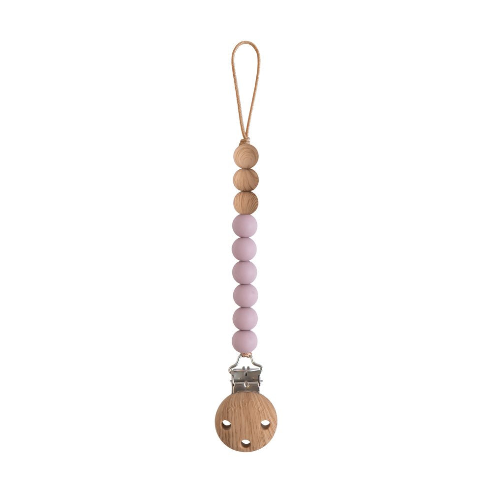 Mushie - Silicone Pacifier Clip - Eva Mauve - Mabel & Fox