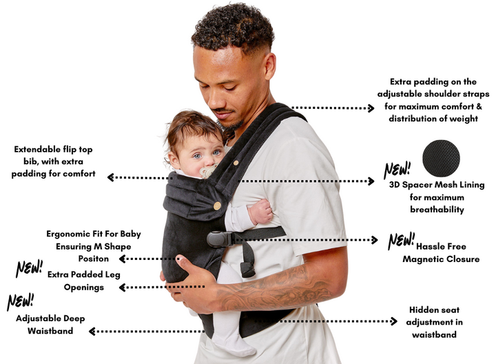 Bizzi Growin - Nomad Air Baby Carrier - Panther Black Velvet
