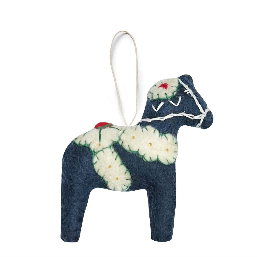Gamcha - Handmade Christmas Decoration - Blue Dala Horse