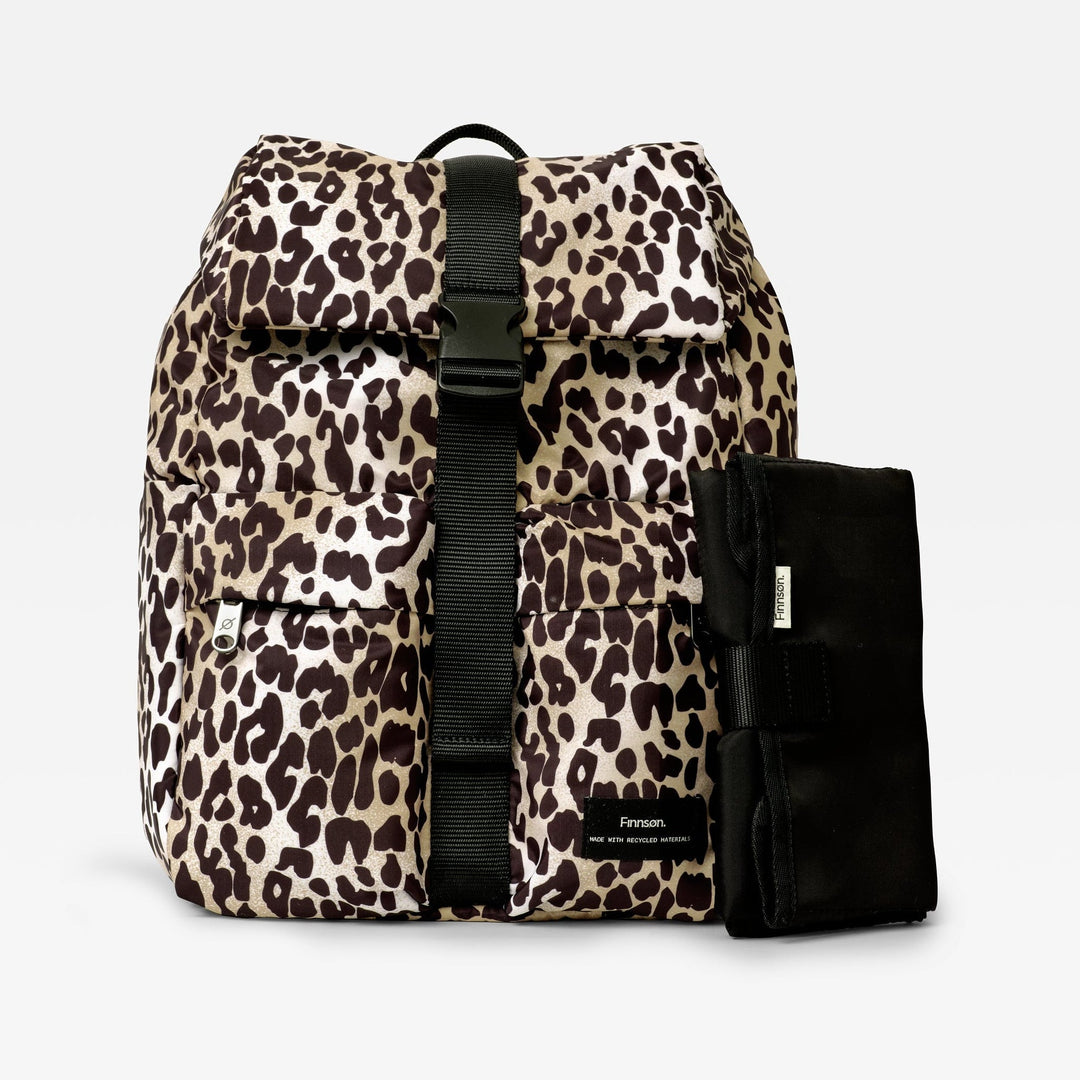Finnson - ELISE Eco Changing Backpack with Changing Mat - Leopard - Mabel & Fox