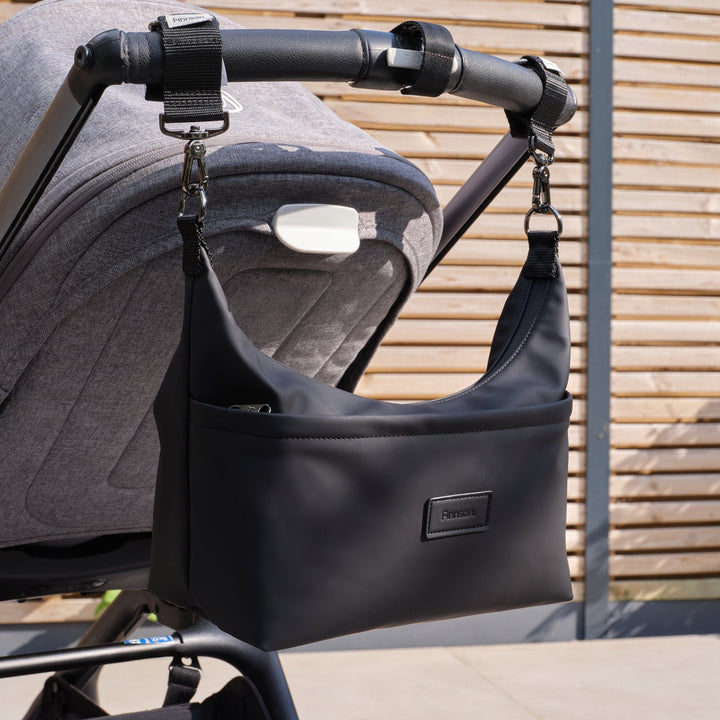 Finnson - FIA Eco Stroller Organiser with Stroller Clips - Black - Mabel & Fox