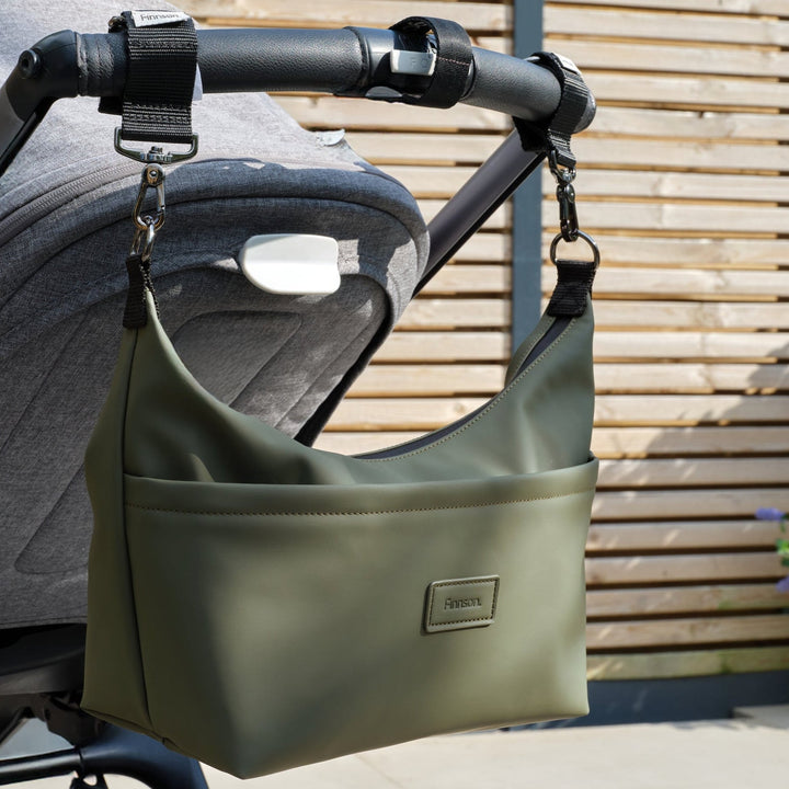Finnson - FIA Eco Stroller Organiser with Stroller Clips - Khaki - Mabel & Fox