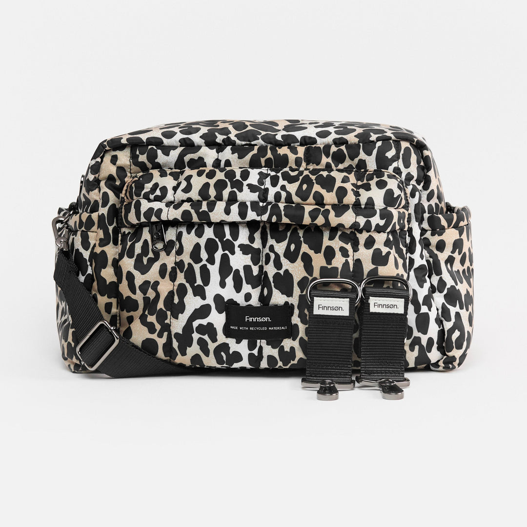Finnson - FREYA Eco Oversized Stroller Organiser with Stroller Clips - Leopard - Mabel & Fox