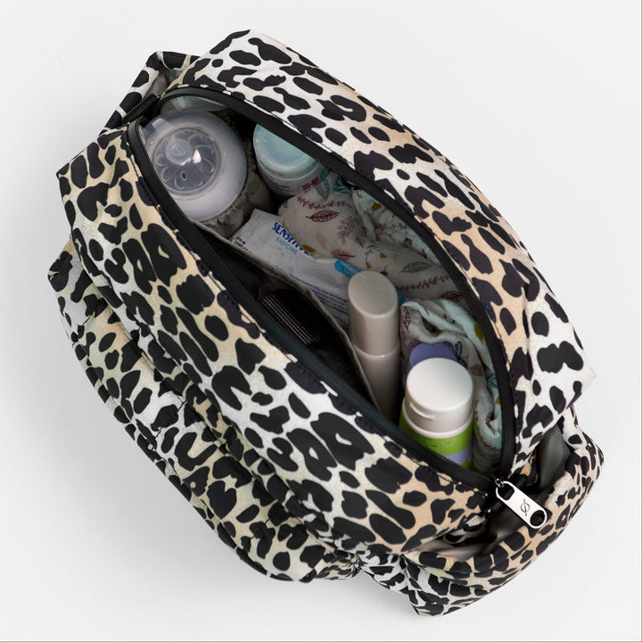 Finnson - FREYA Eco Oversized Stroller Organiser with Stroller Clips - Leopard - Mabel & Fox