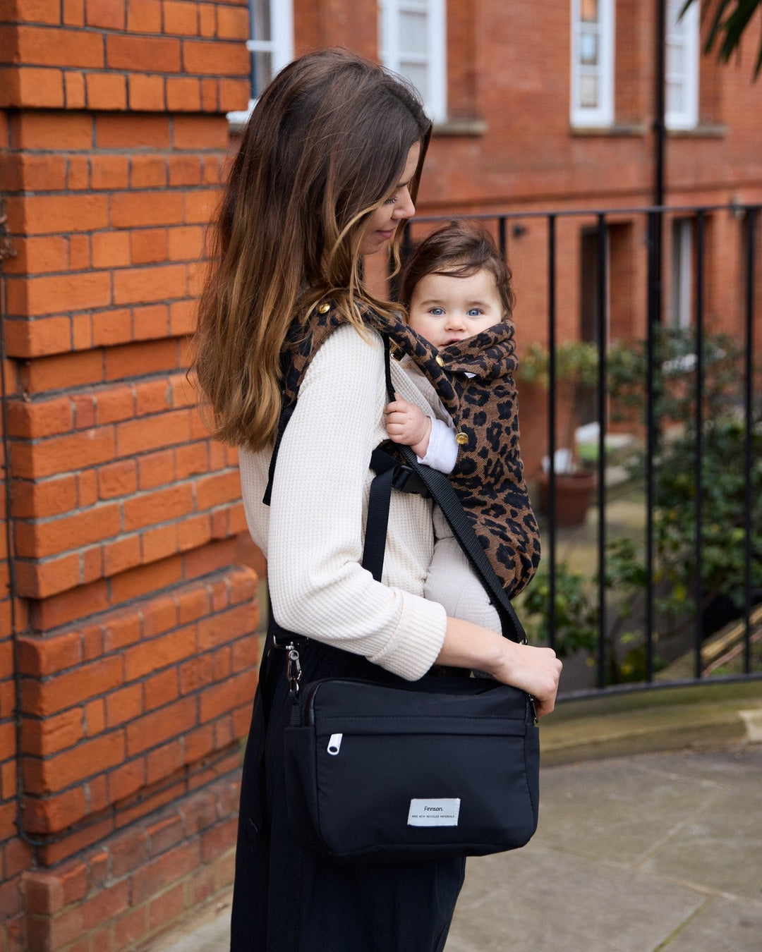 Finnson - FRIDA Eco Stroller Organiser with Stroller Clips - Black - Mabel & Fox
