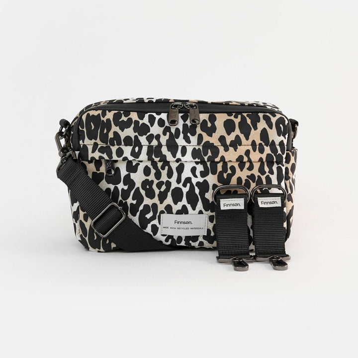 Finnson - FRIDA Eco Stroller Organiser with Stroller Clips - Leopard - Mabel & Fox