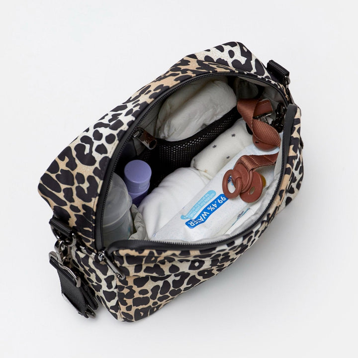 Finnson - FRIDA Eco Stroller Organiser with Stroller Clips - Leopard - Mabel & Fox
