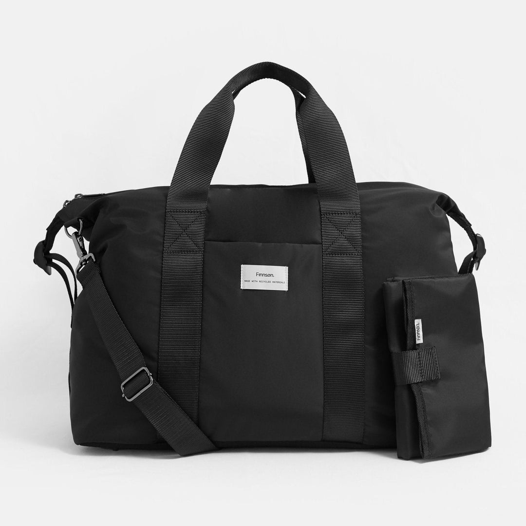 Finnson - IDA Eco Holdall Changing bag with Changing Mat - Black - Mabel & Fox