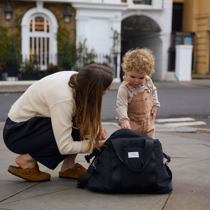 Finnson - IDA Eco Holdall Changing bag with Changing Mat - Black - Mabel & Fox