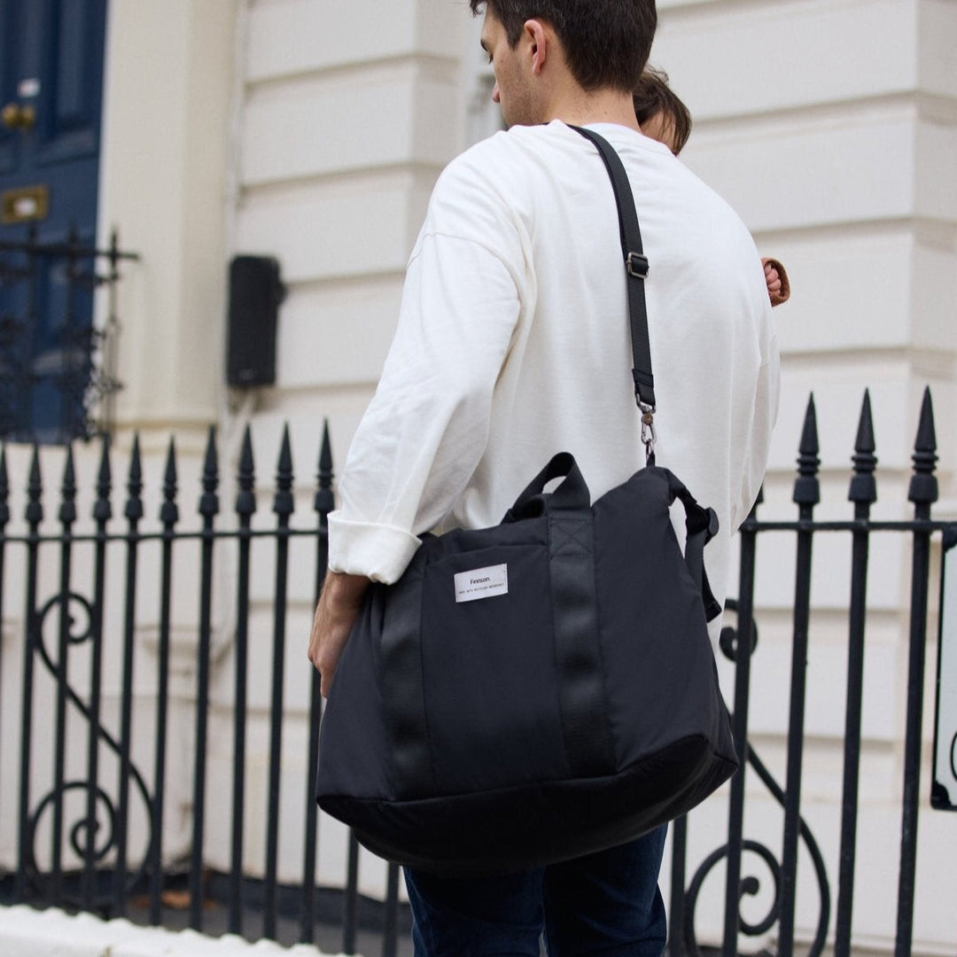 Finnson - IDA Eco Holdall Changing bag with Changing Mat - Black - Mabel & Fox