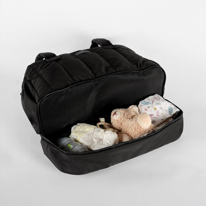 Finnson - INNES Eco Quilted Changing Bag with Changing Mat - Black - Mabel & Fox