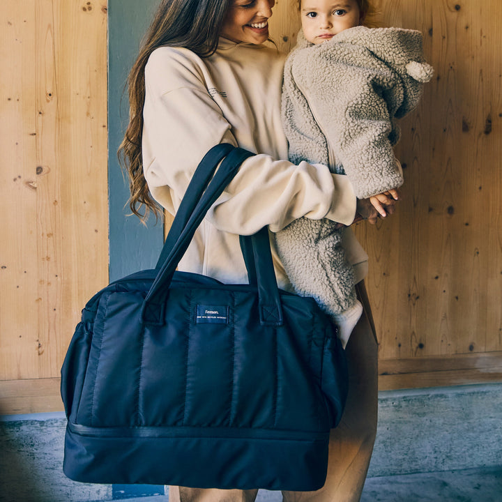Finnson - INNES Eco Quilted Changing Bag with Changing Mat - Black - Mabel & Fox