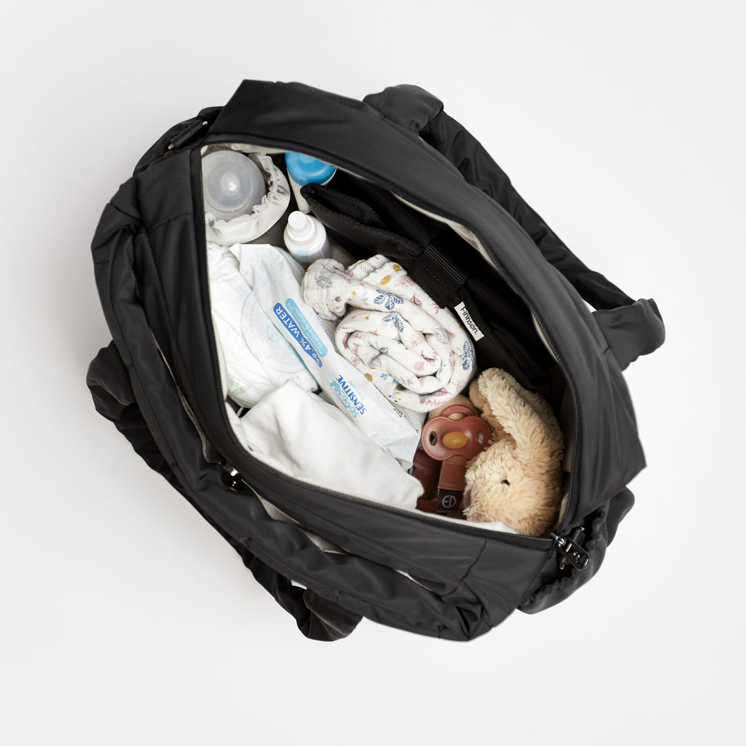 Finnson - INNES Eco Quilted Changing Bag with Changing Mat - Black - Mabel & Fox
