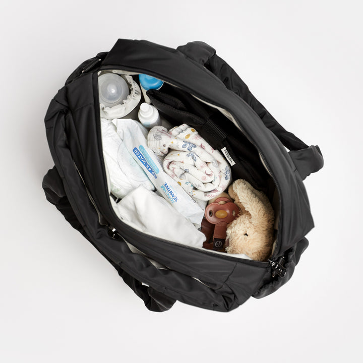 Finnson - INNES Eco Quilted Changing Bag with Changing Mat - Black - Mabel & Fox