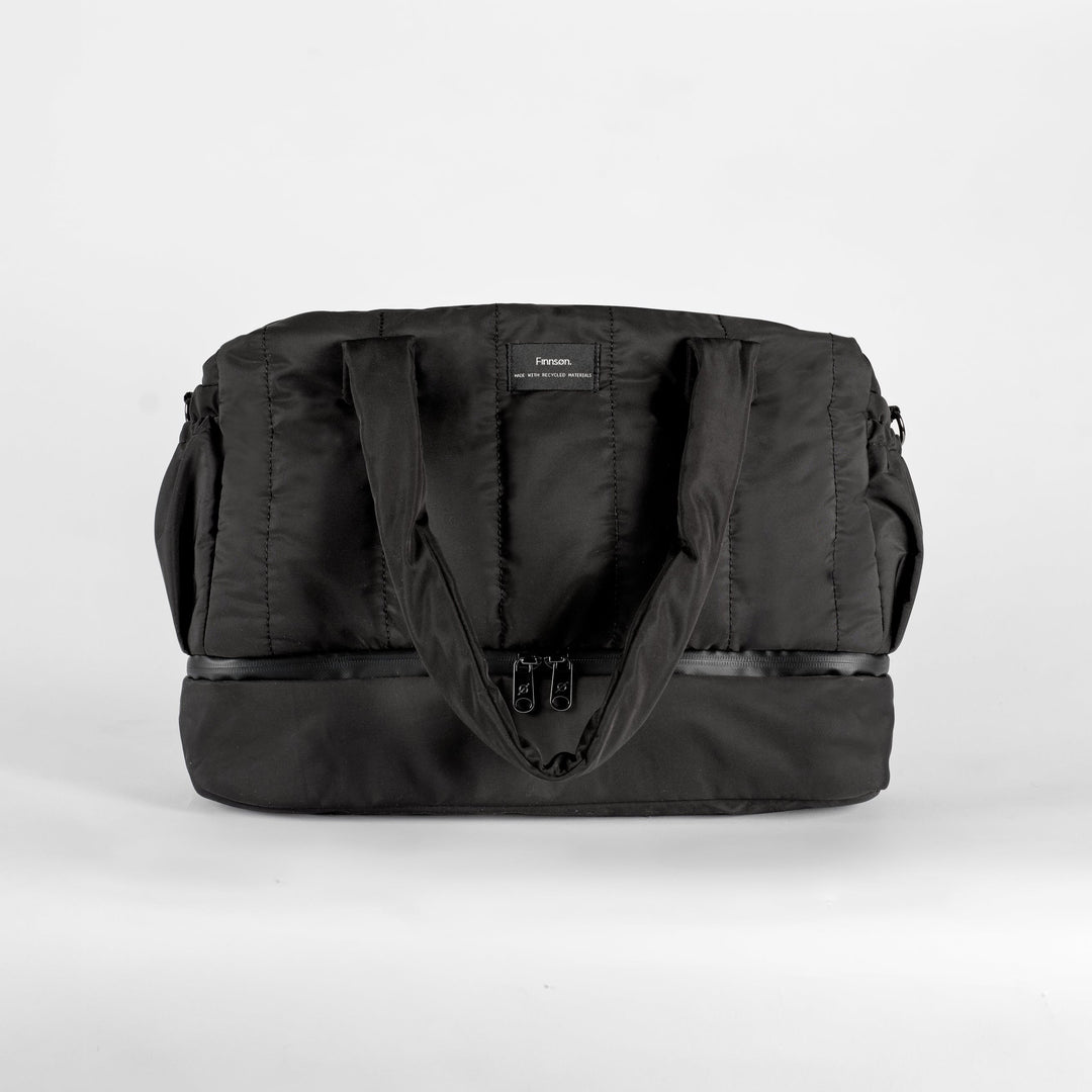 Finnson - INNES Eco Quilted Changing Bag with Changing Mat - Black - Mabel & Fox