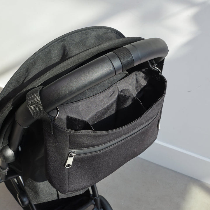 Finnson - ODIN Eco Stroller Caddy with built in stroller clips - black - Mabel & Fox
