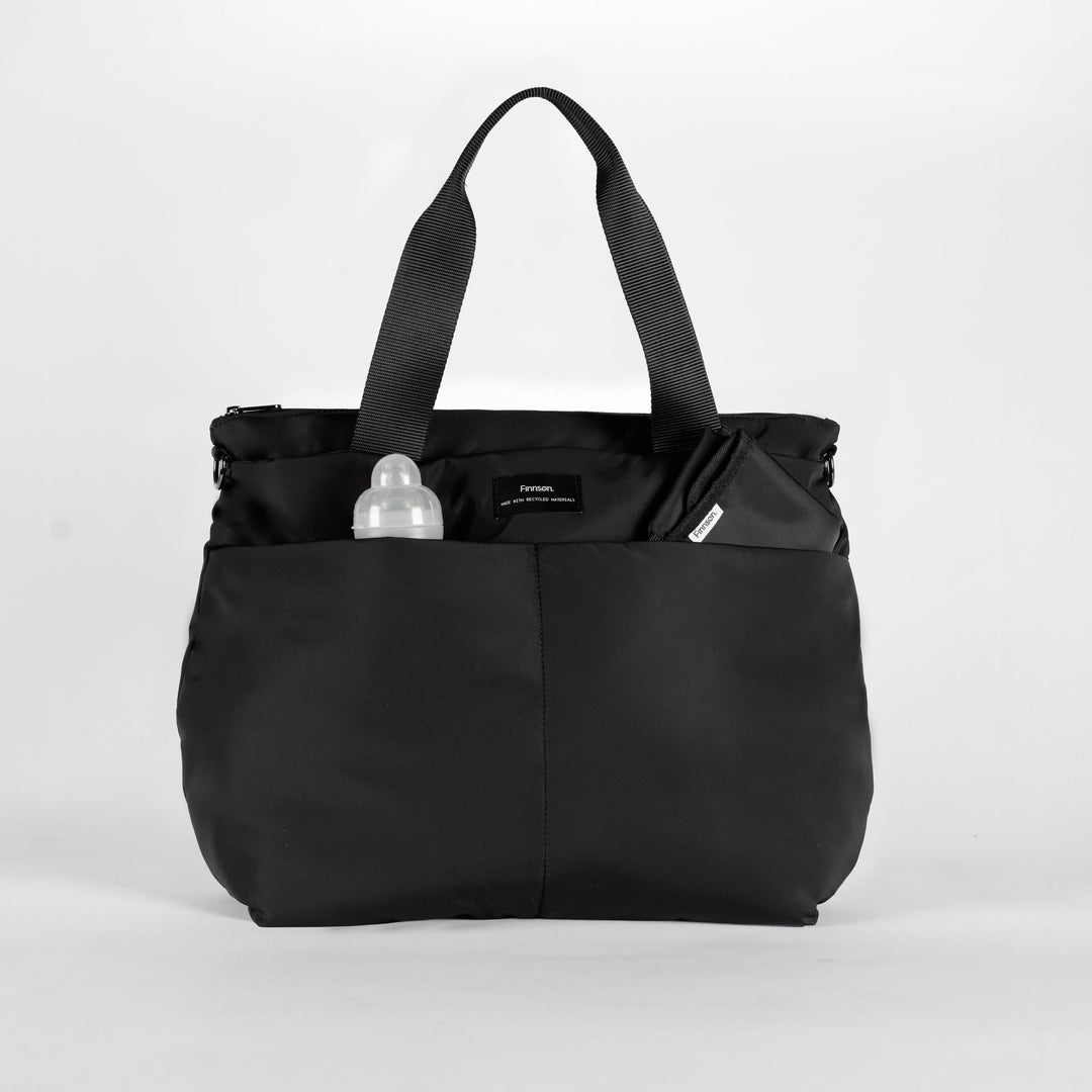 Finnson - SIGRID Eco Changing Bag with Changing Mat - Black - Mabel & Fox