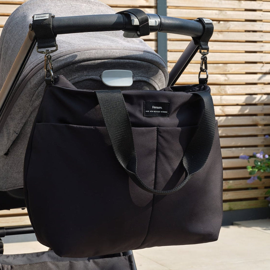 Finnson - SIGRID Eco Changing Bag with Changing Mat - Black - Mabel & Fox