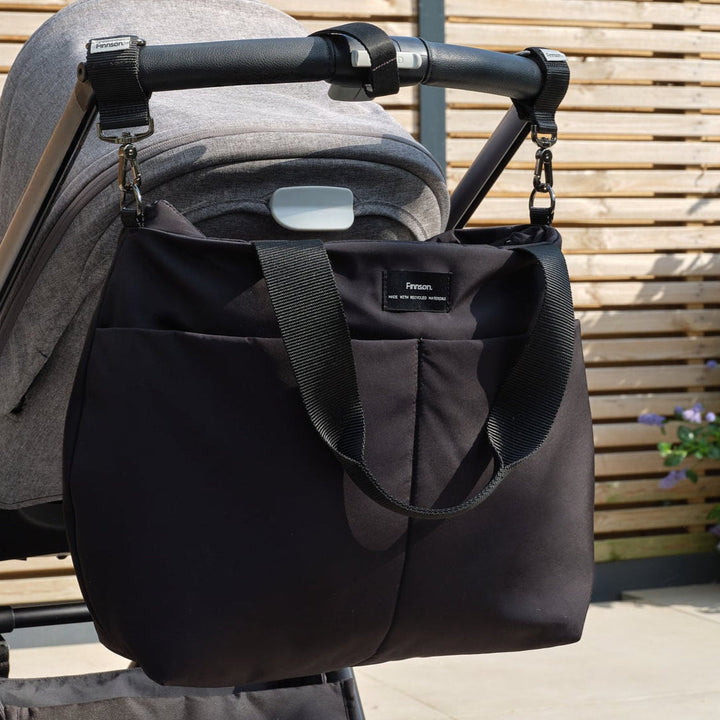 Finnson - SIGRID Eco Changing Bag with Changing Mat - Black - Mabel & Fox