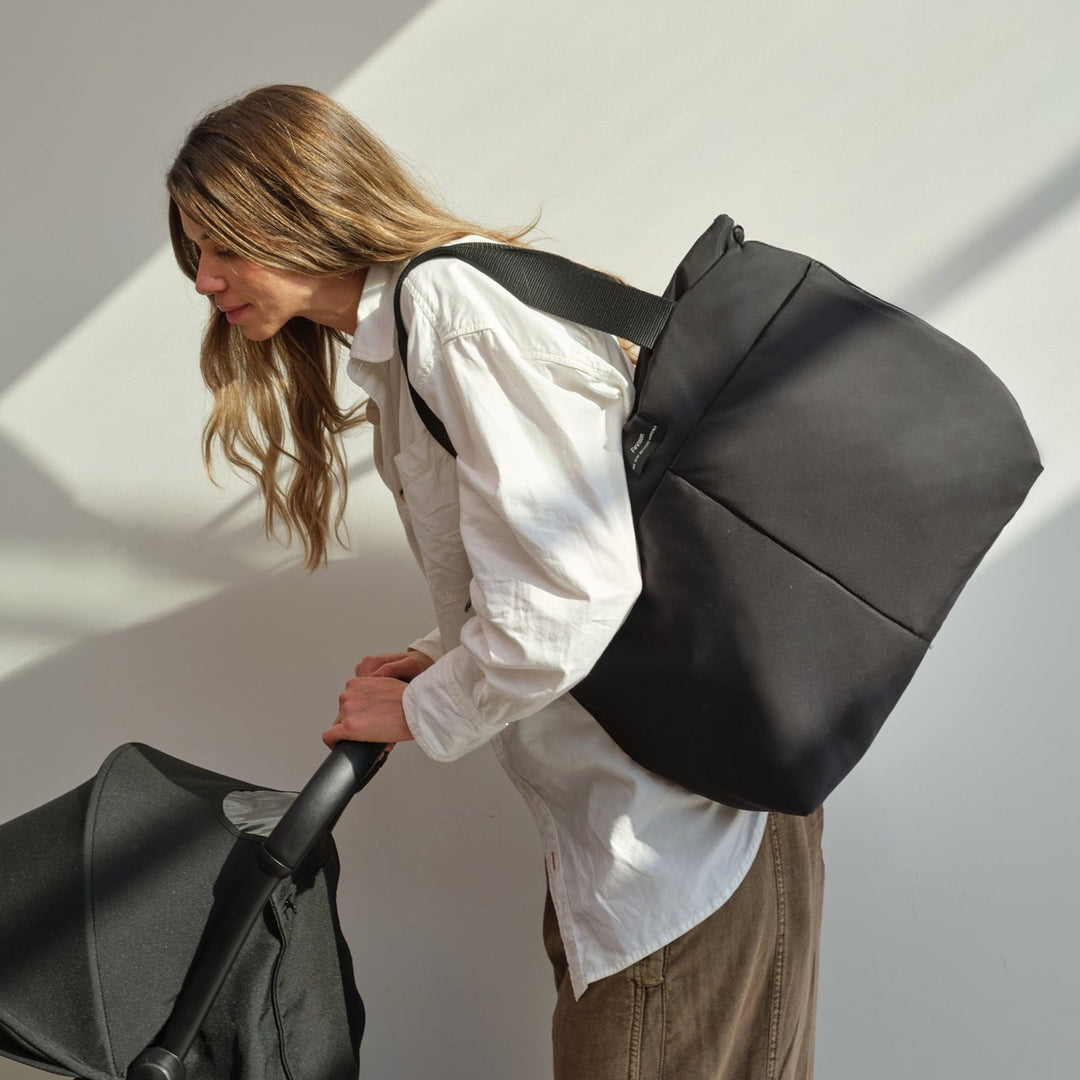Finnson - SIGRID Eco Changing Bag with Changing Mat - Black - Mabel & Fox