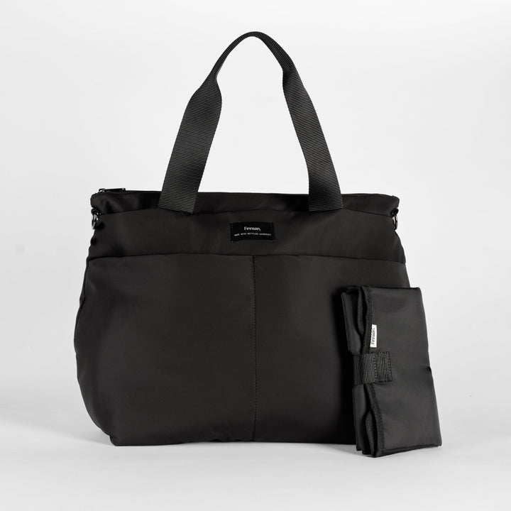 Finnson - SIGRID Eco Changing Bag with Changing Mat - Black - Mabel & Fox