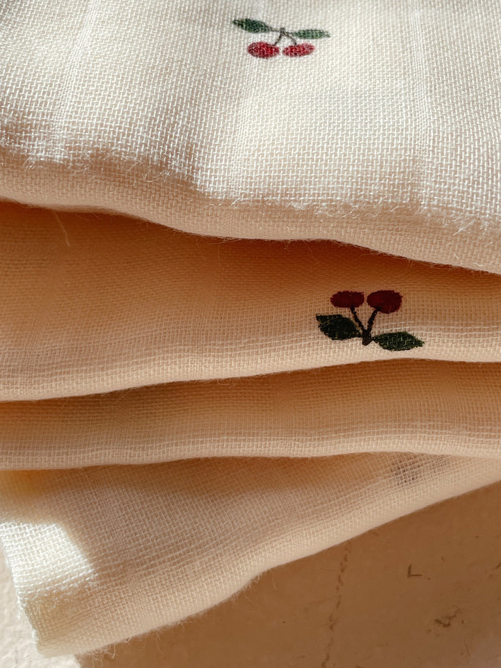 Konges Slojd - Muslin Cloths - GOTS - Cherry (3 pack)