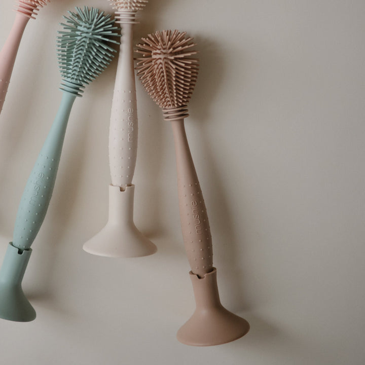 Mushie - Silicone Baby Bottle Brush - Natural