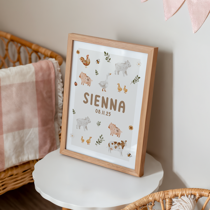 Mabel & Fox - Personalised Art Print - Farmyard Animals