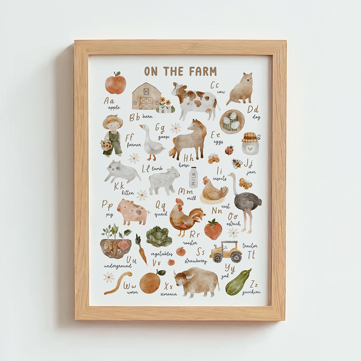 Mabel & Fox - Personalised Art Print - Farmyard Alphabet