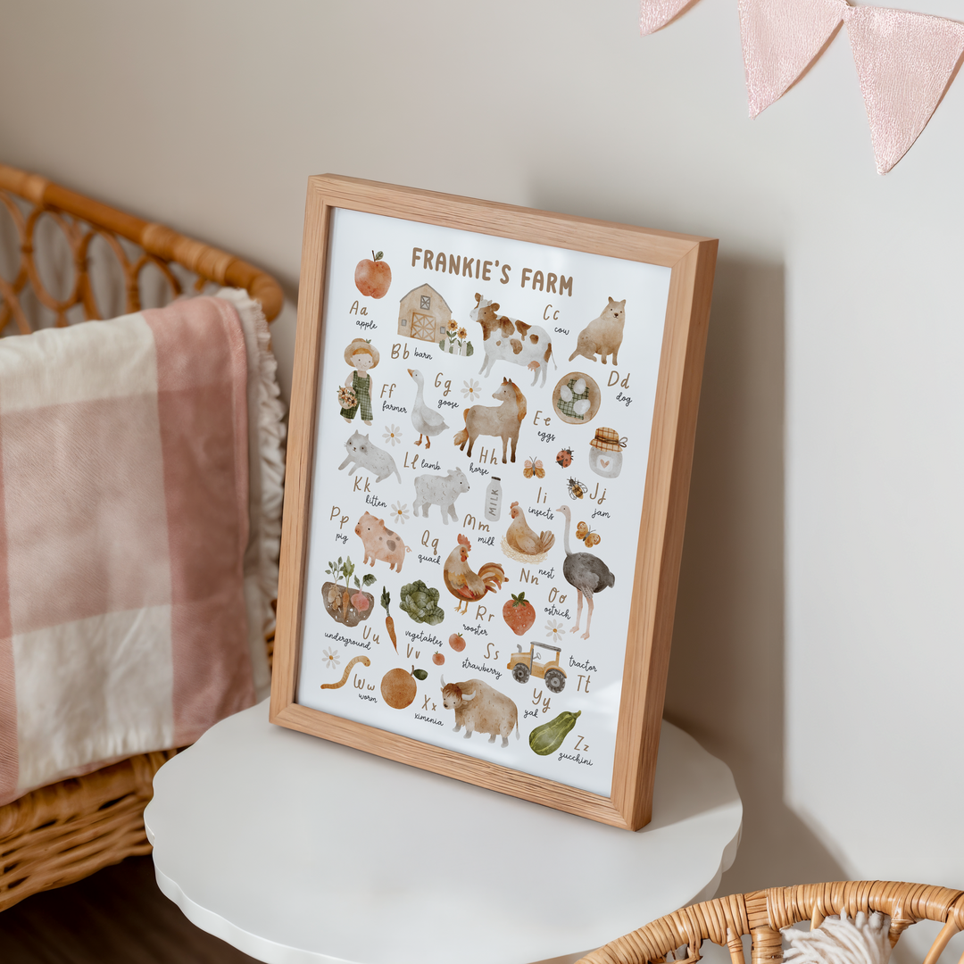 Mabel & Fox - Personalised Art Print - Farmyard Alphabet