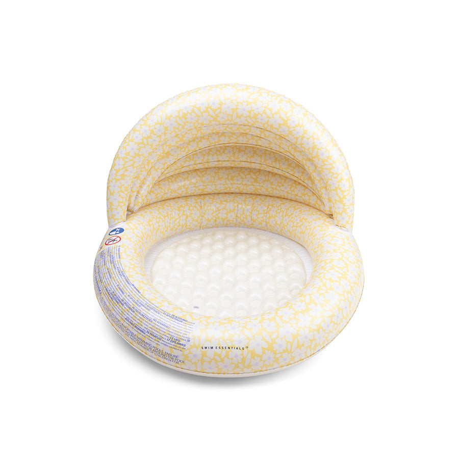 Swim Essentials - Inflatable Swimming Pool With Canopy - Florish Yellow - 100cm