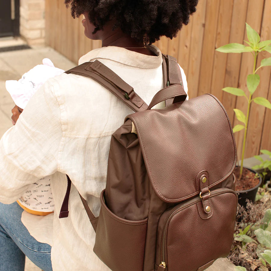 Babymel Freddie Vegan Leather Backpack Tan Mabel Fox