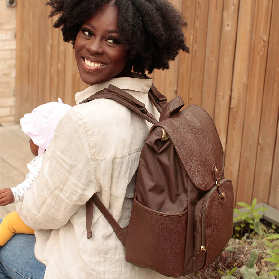 Tan top changing backpack