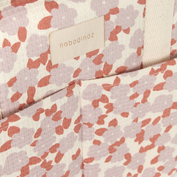 Nobodinoz- Waterproof Changing Bag - Gala Opera - Mauve Sakura
