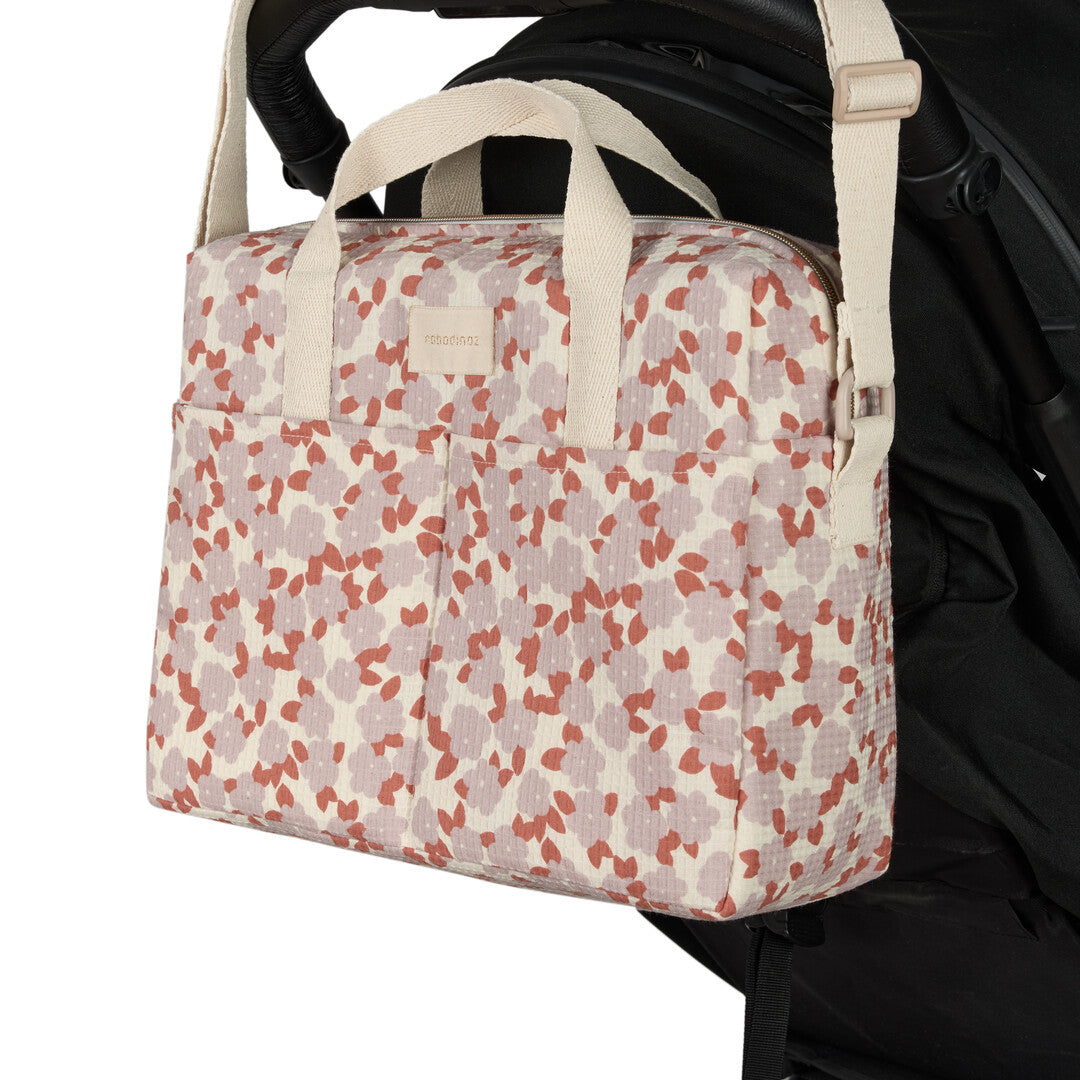 Nobodinoz- Waterproof Changing Bag - Gala Opera - Mauve Sakura